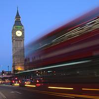 Buy canvas prints of Rush Hour London Bus and Big Ben by Jeremy Hayden