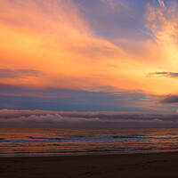 Buy canvas prints of Sunset over Sandown Bay by Jeremy Hayden