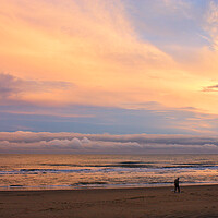 Buy canvas prints of Sunset on Sandown Beach by Jeremy Hayden