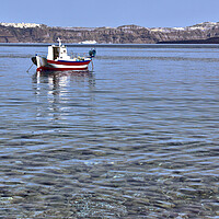 Buy canvas prints of Boat at Thirasia Santorini by Jeremy Hayden