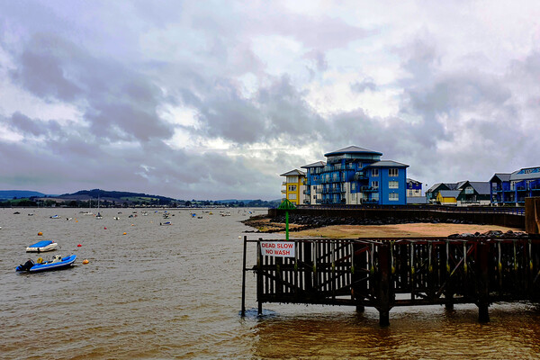Cloudy and Windy Exmouth Picture Board by Jeremy Hayden