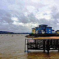 Buy canvas prints of Cloudy and Windy Exmouth by Jeremy Hayden