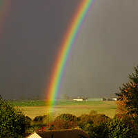 Buy canvas prints of Rainbow over the farm by Jeremy Hayden