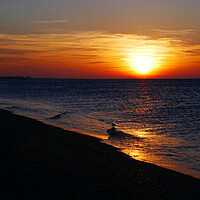 Buy canvas prints of Mediterranean Beach Sunrise near Valras Plage by Jeremy Hayden