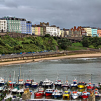 Buy canvas prints of Tenby Across the Harbour and Beach by Jeremy Hayden