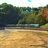 Buy canvas prints of Train Heading to Dawlish from Teignmouth by Jeremy Hayden