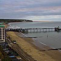 Buy canvas prints of Cloudy Sunrise over Sandown Pier - Isle of Wight by Jeremy Hayden