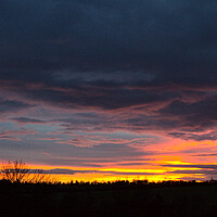 Buy canvas prints of A Brackley Sunset with Low Cloud by Jeremy Hayden