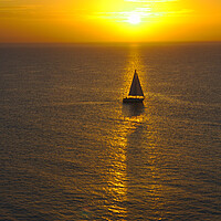 Buy canvas prints of Sailing in the Sunrise at Tenby by Jeremy Hayden