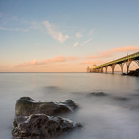 Buy canvas prints of Clevedon Pier Sunrise by Chris Sweet