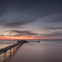 Buy canvas prints of Pastel Sunset at the Pier by Chris Sweet