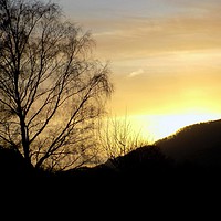 Buy canvas prints of sillouette over dorstone hills by paul ratcliffe