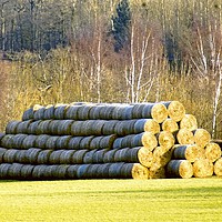 Buy canvas prints of hay bales  by paul ratcliffe
