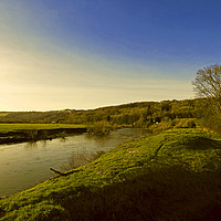 Buy canvas prints of river wye at whitney on wye herefordshire by paul ratcliffe