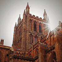 Buy canvas prints of hereford cathedral in sunlight by paul ratcliffe