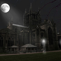 Buy canvas prints of hereford cathedral at night by paul ratcliffe