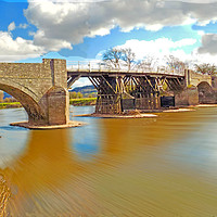 Buy canvas prints of toll bridge whitney on wye herefordshire by paul ratcliffe