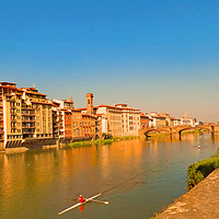 Buy canvas prints of river Arno in Florence Italy by paul ratcliffe