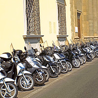 Buy canvas prints of mopeds on a italian street by paul ratcliffe