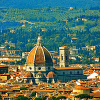 Buy canvas prints of Duomo Firenze from fiesole by paul ratcliffe