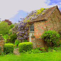 Buy canvas prints of outbuilding in a walled garden  by paul ratcliffe