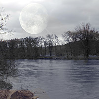 Buy canvas prints of river wye in moonlight by paul ratcliffe