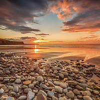 Buy canvas prints of Sunset, St. Audries Bay, Somerset by John Cummings