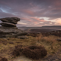 Buy canvas prints of Sunrise at Over Owler Tor by John Cummings
