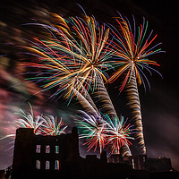 Buy canvas prints of Fireworks at Kenilworth Castle by John Cummings