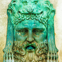 Buy canvas prints of Bronze Mask Fountain. by Paul Cullen