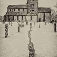 Buy canvas prints of Church on the Lowther estate Monochrome2 by Paul Cullen