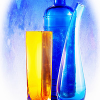 Buy canvas prints of Colourful glassware. by Paul Cullen