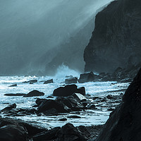 Buy canvas prints of Restless sea at Lynmouth. by Paul Cullen