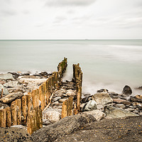 Buy canvas prints of Lynmouth Sea defences. by Paul Cullen