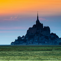 Buy canvas prints of Le Mont Saint-Michel at sunset by Paul Cullen