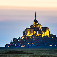 Buy canvas prints of Le Mont Saint-Michel at sunset. by Paul Cullen