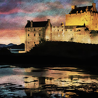 Buy canvas prints of Eilean Donan Castle Watercolour Effect. by Paul Cullen