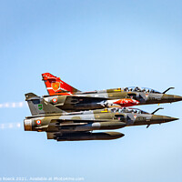 Buy canvas prints of A Dassault Duo. Two Dassault Mirage Jets In Close  by Steve de Roeck