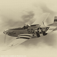 Buy canvas prints of North American P51D Mustang Sweeps Across The Sky. by Steve de Roeck