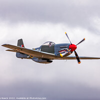 Buy canvas prints of North American P51D GA-S in an evening sky. by Steve de Roeck