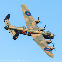 Buy canvas prints of Avro Lancaster of BBMF banks round for a landing. by Steve de Roeck