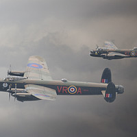 Buy canvas prints of Old Friends; BBMF & Canadian Lancaster Formation by Steve de Roeck