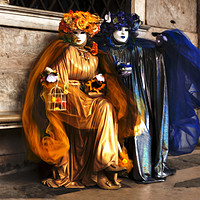 Buy canvas prints of Carnaval; Blue And Gold, 2. by Steve de Roeck