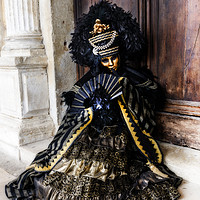 Buy canvas prints of Carnival Disguise; Black And Gold. by Steve de Roeck