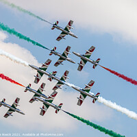 Buy canvas prints of Frecce Tricolore Crossover Display by Steve de Roeck