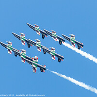 Buy canvas prints of Frecce Tricolore Inverted Flyby by Steve de Roeck