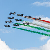 Buy canvas prints of Frecce Tricolore Italian Display Team Show Their C by Steve de Roeck