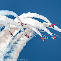 Buy canvas prints of Red Arrows Over The Top. by Steve de Roeck