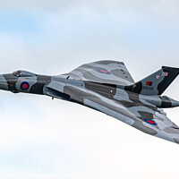 Buy canvas prints of Avro Vulcan XH558 Dips A Wing by Steve de Roeck