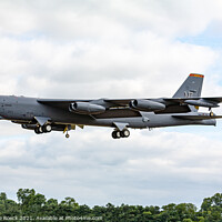 Buy canvas prints of Boeing B52 On Finals To Land. by Steve de Roeck